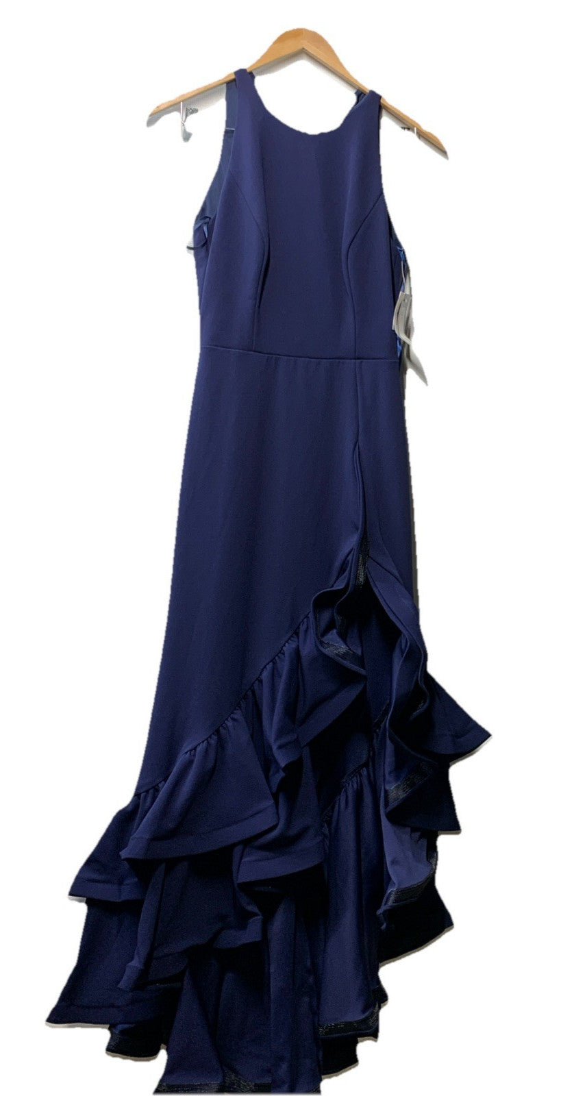 Betsy & Adam Ruffle Long Gown Dress Sleeveless Elegant Cocktail Party Size 4