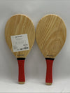 Navaris Wooden Beach Rackets Set Includes 2 Paddles and 2 Balls Red Outdoor