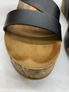 Blowfish Malibu Women's Hapuku Wedge Sandal Scotch Dyecut Size 10 Black Open Toe
