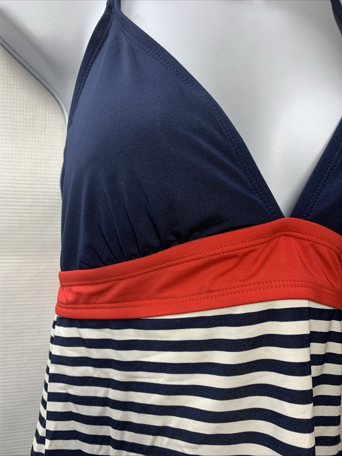 Carve Designs Stinson Womens Tankini Nylon Stretch Pullover Large Red White Blue