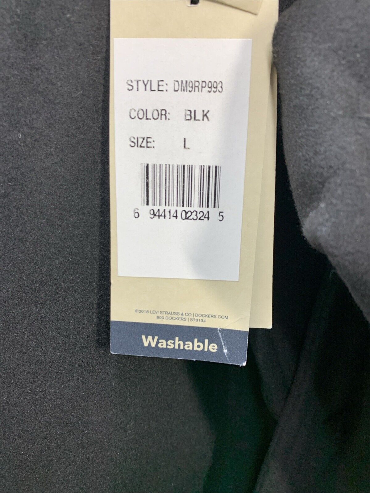 Dockers Men's Henry Wool Blend Top Coat Black Size Large Long Sleeve with Pocket