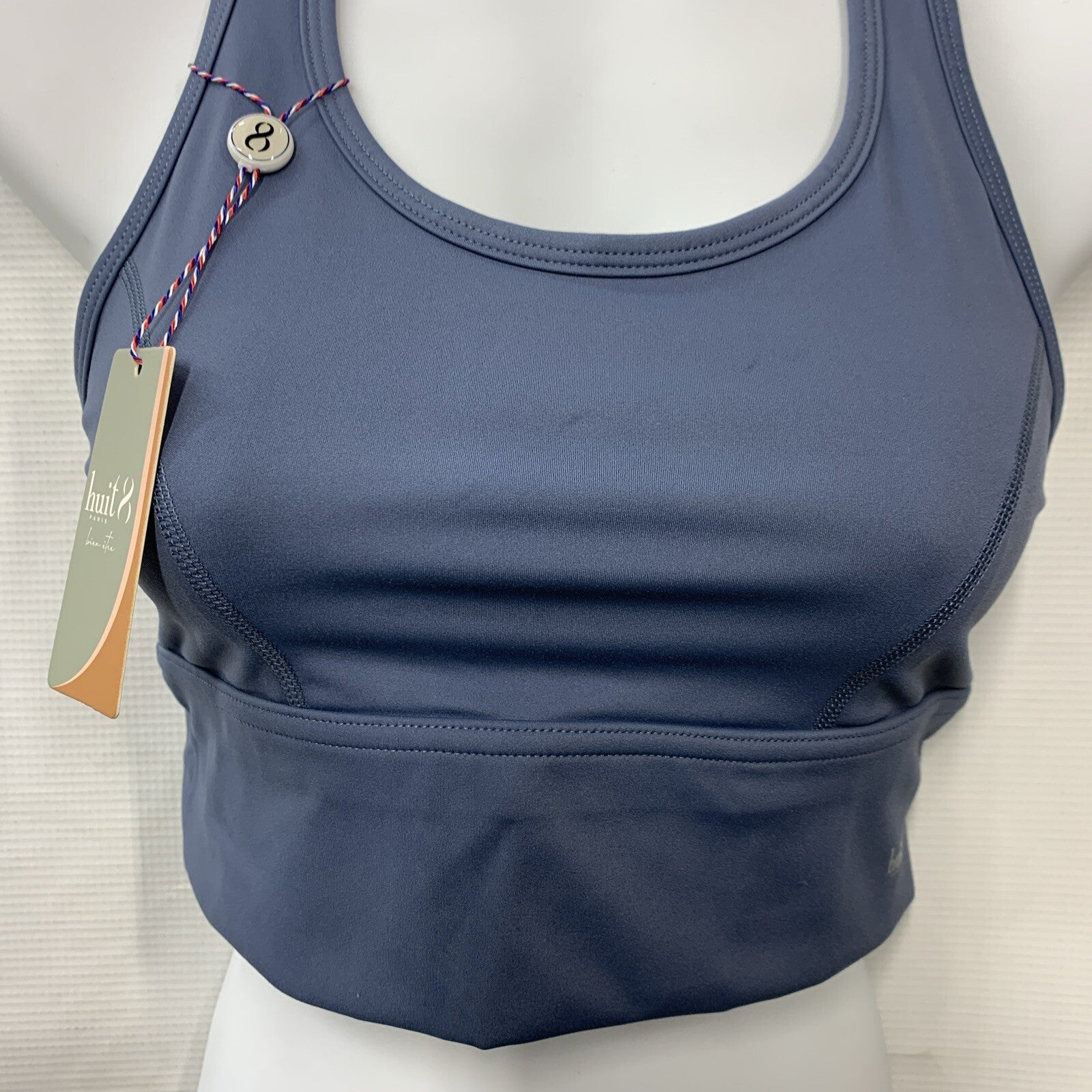 Huit 8 Paris Women's Sports Bra Bien Etre Marine Blue Size XS Wirefree Pull-on