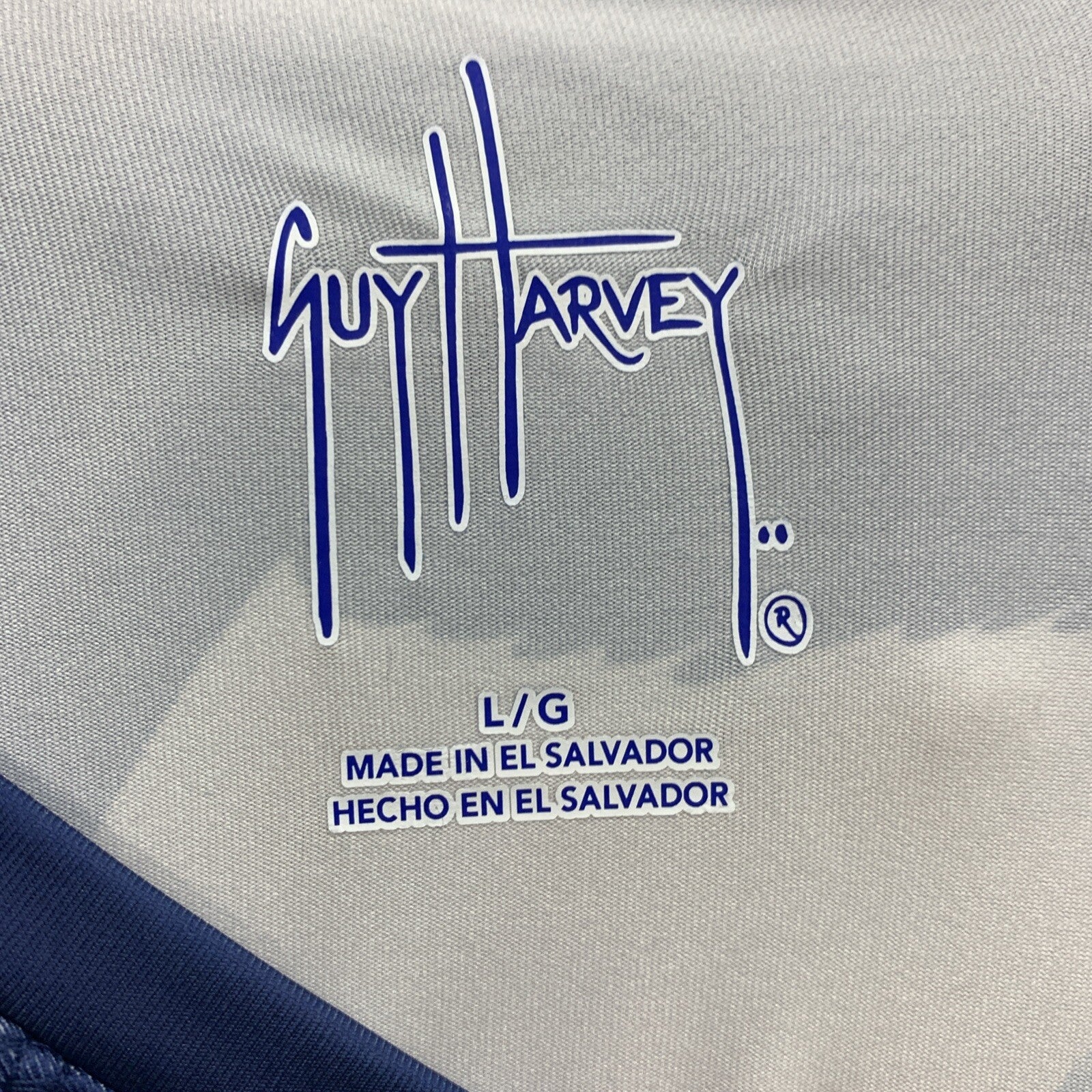 Guy Harvey Men's Deep Blue Shirt Raglan Sun Protection Long Sleeve T-shirt Large