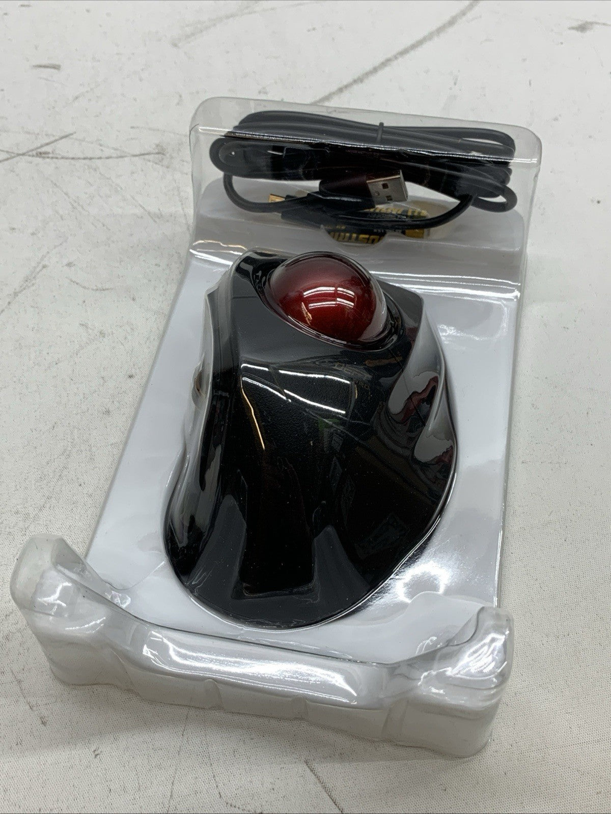 ELECOM DEFT PRO Trackball Mouse Optical 8 Buttons DPI Switch Black Red