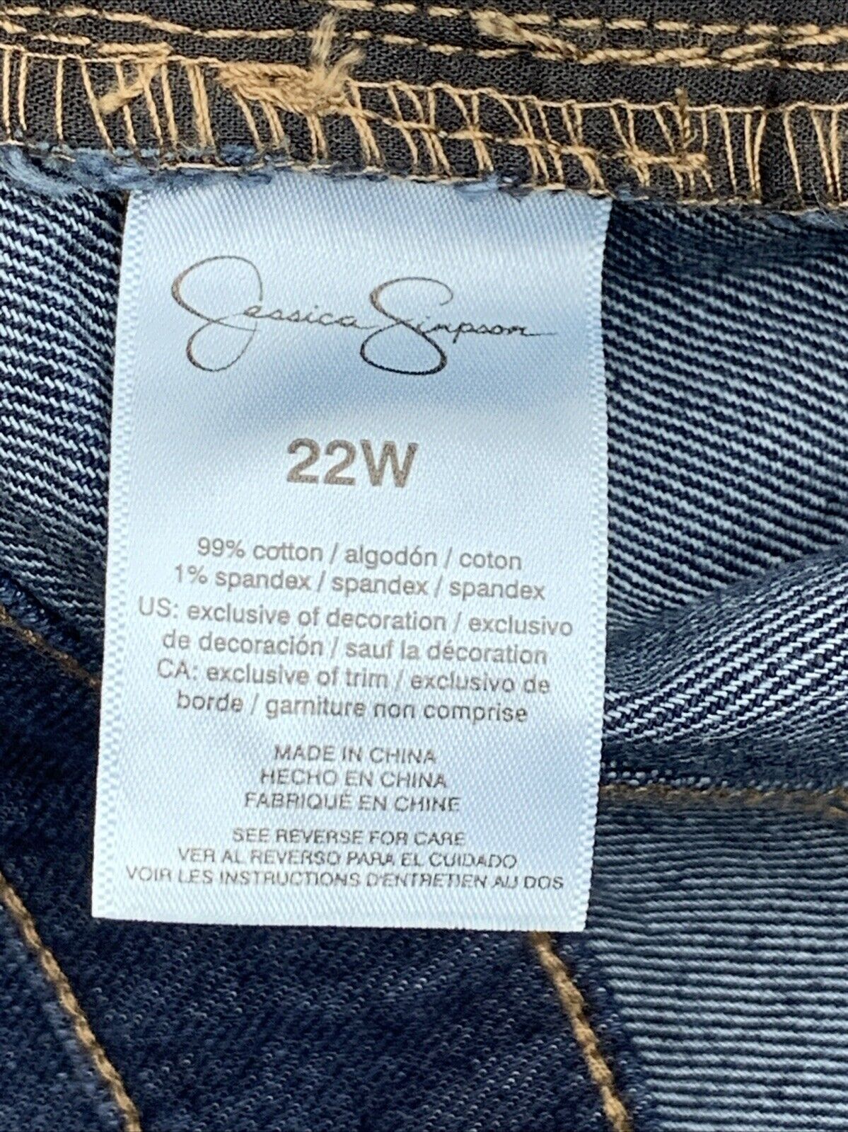 Jessica Simpson True Love Wide Leg Trouser Jeans Women's Plus Size 22W Dark Wash
