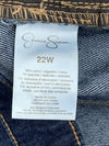 Jessica Simpson True Love Wide Leg Trouser Jeans Women's Plus Size 22W Dark Wash