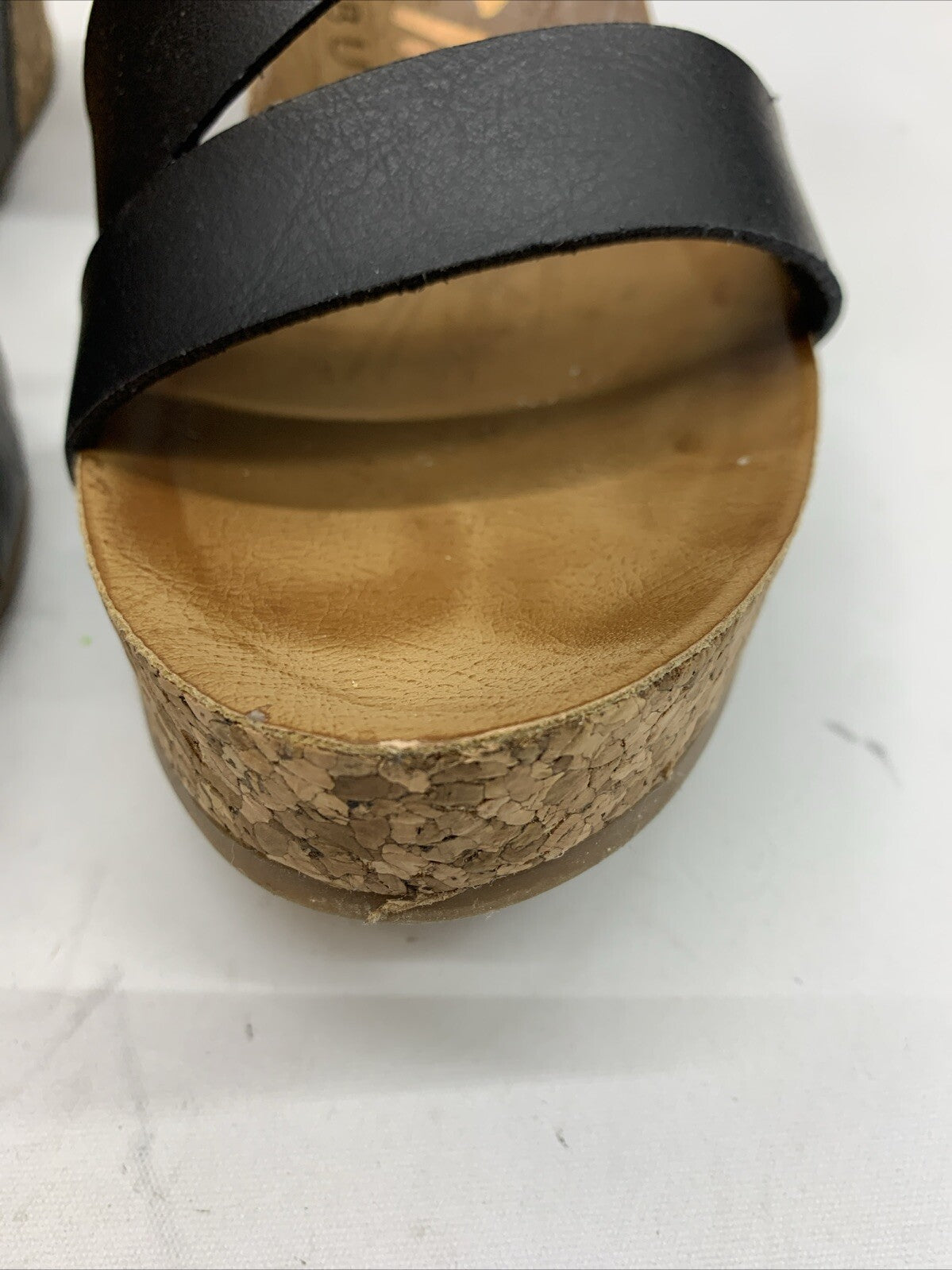 Blowfish Malibu Women's Hapuku Wedge Sandal Scotch Dyecut Size 10 Black Open Toe