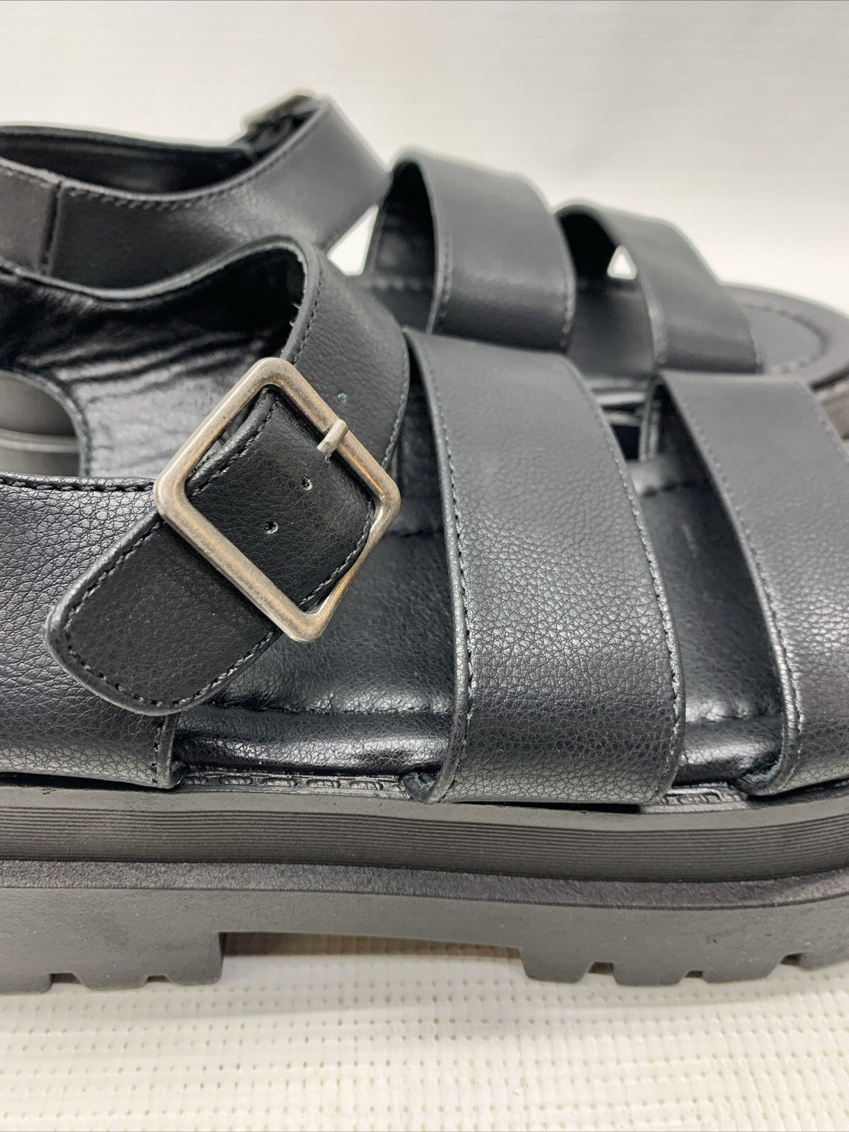 Dirty Laundry Womens Platform Gladiator Sandals Baddie Wedge Buckle Black Size 9
