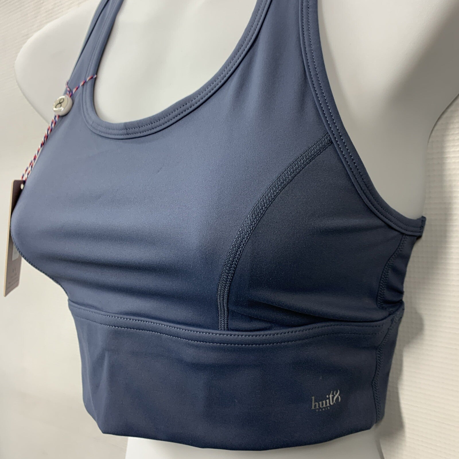 Huit 8 Paris Women's Sports Bra Bien Etre Marine Blue Size XS Wirefree Pull-on