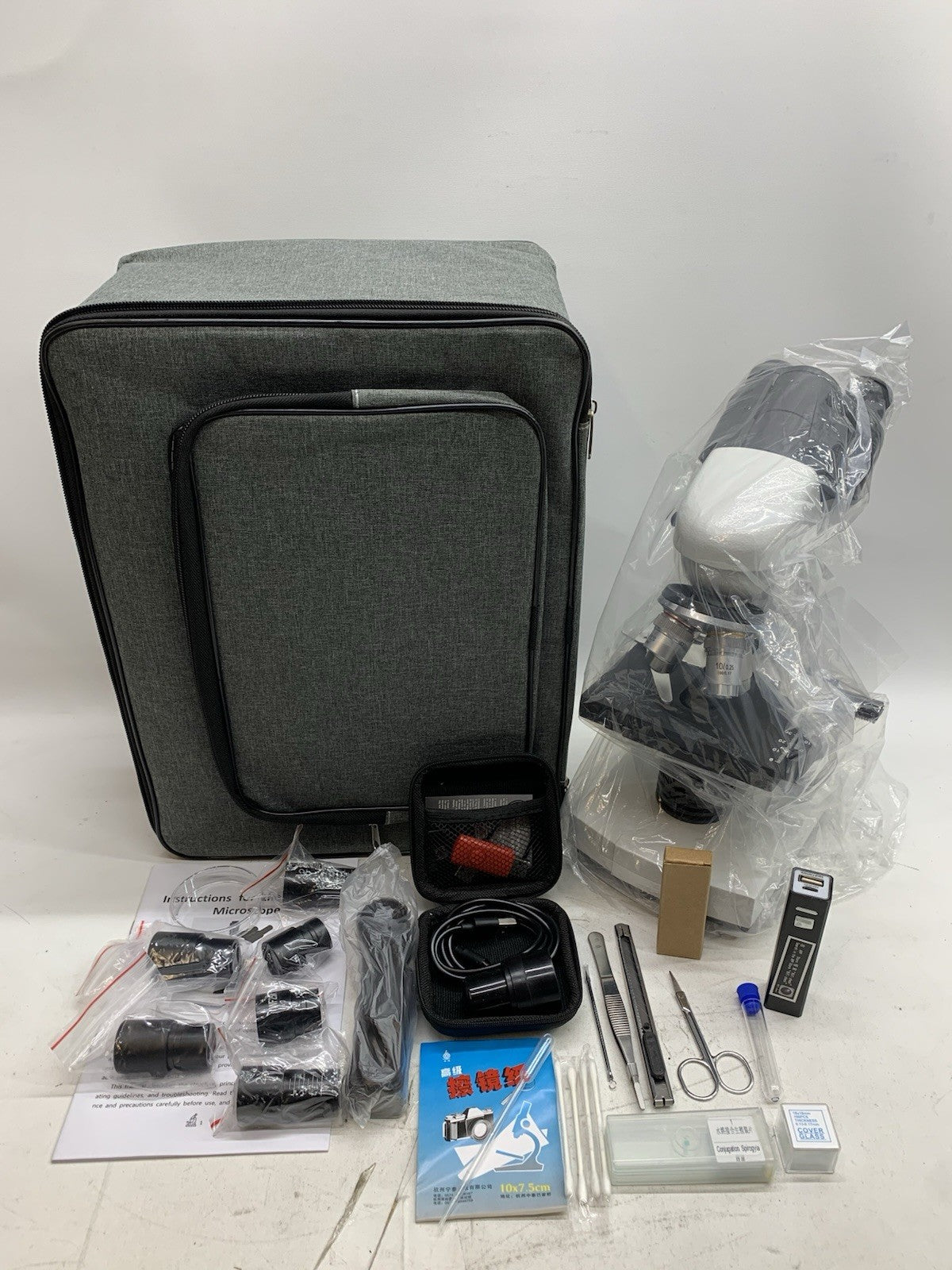 Binocular Compound Microscope, 40X-5000X Magnification, Wide-Angle Eyepiece W...