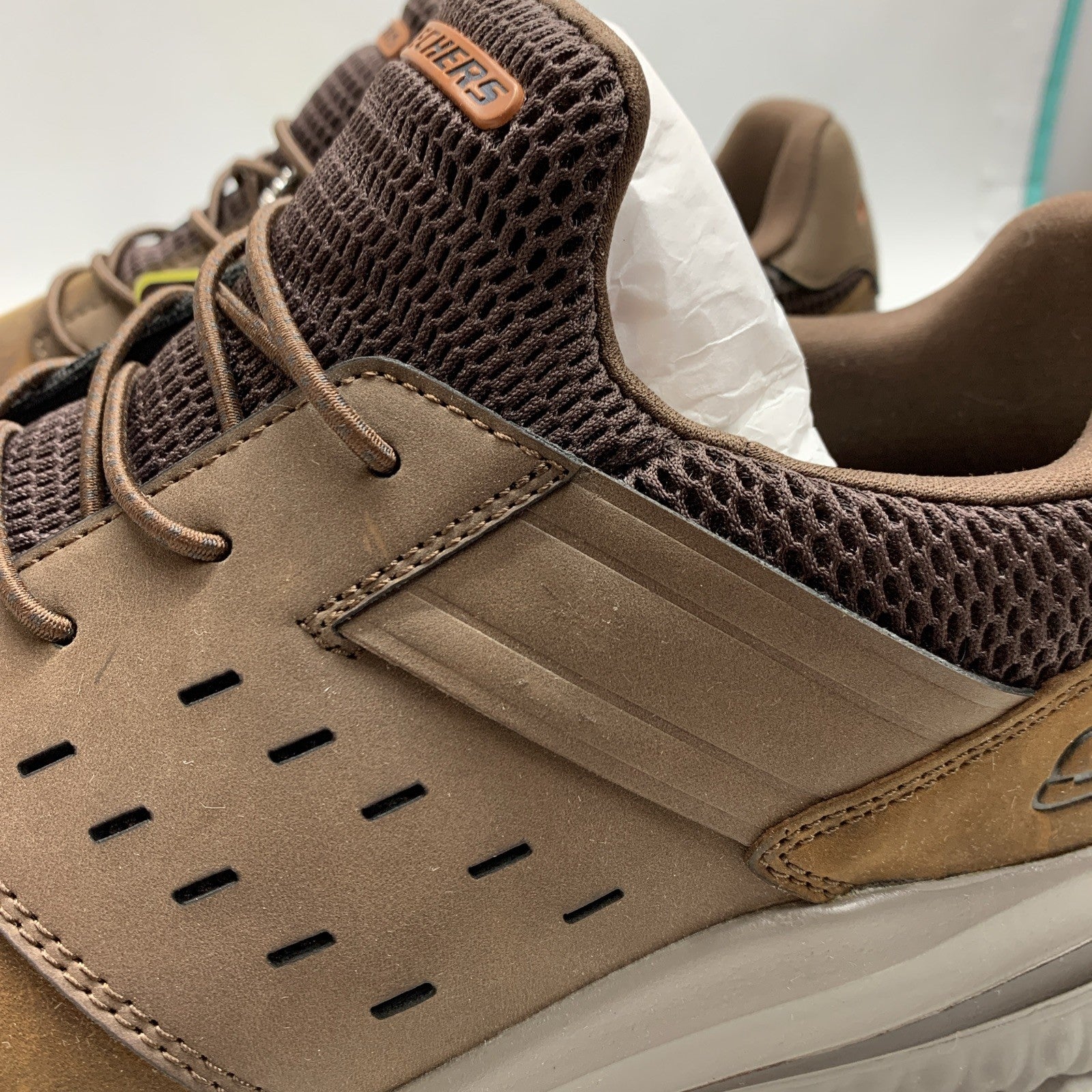 Skechers Streetwear Mens Delson 3.0 Ezra Slip on Shoe Dark Brown Size 12 Lace-up