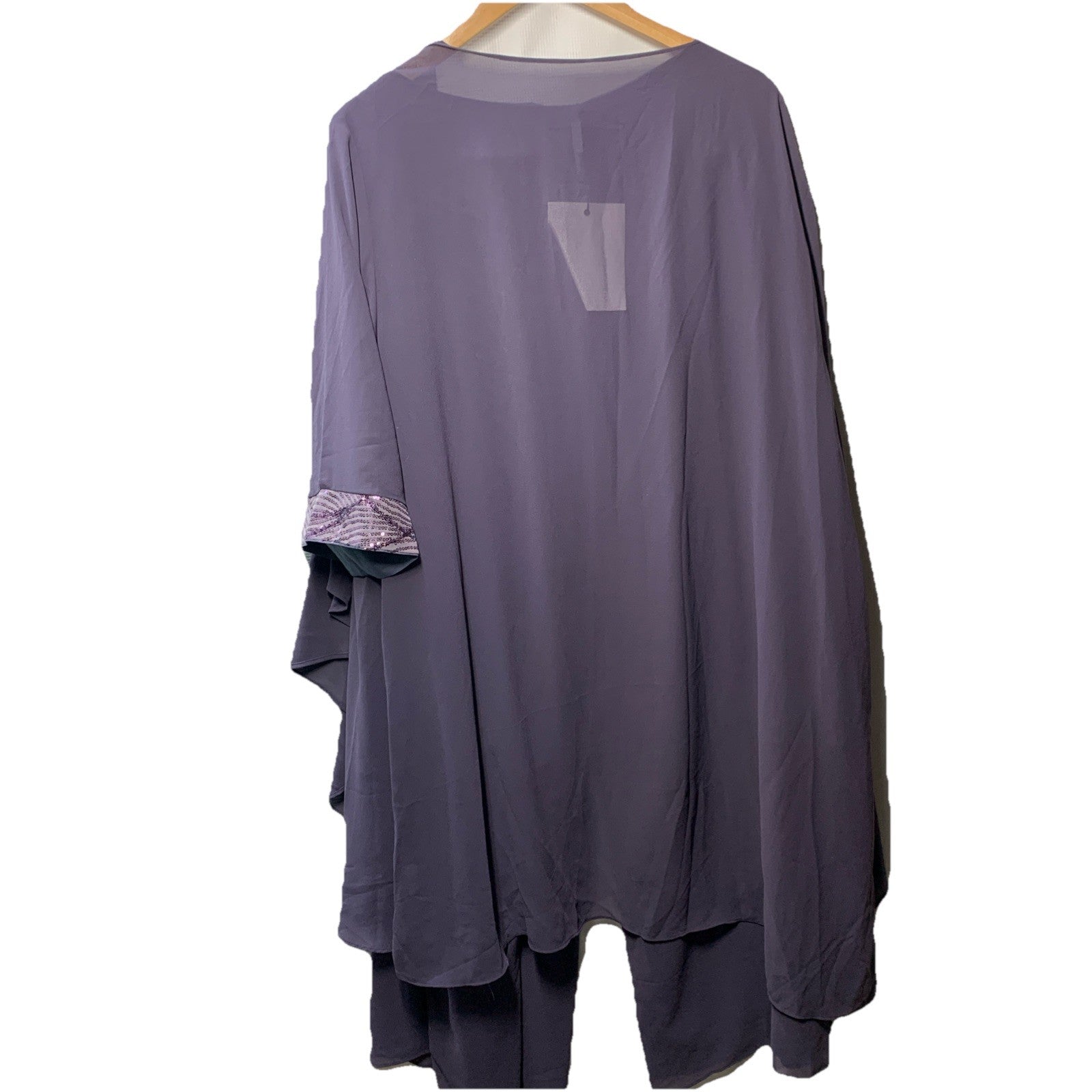 Hanna Nikole Plus Size Pant Suit 2 Piece Chiffon Set Ruffle Layers Size 24W