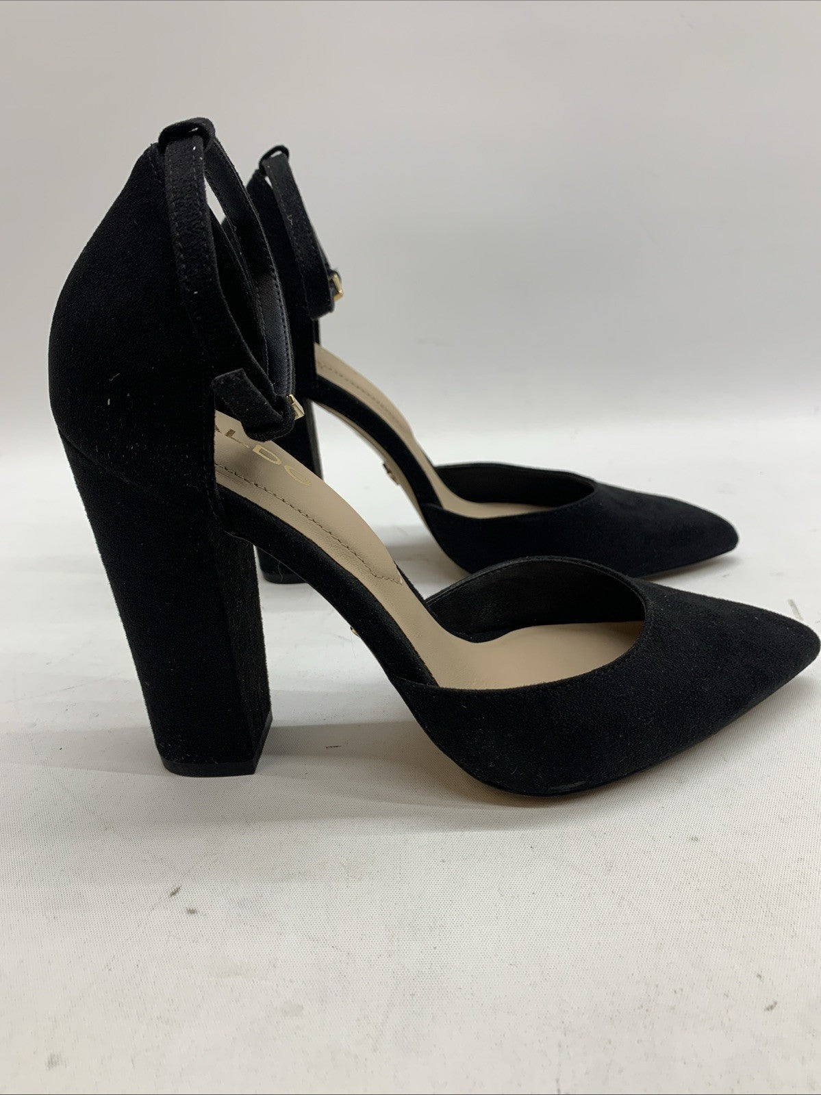 Aldo Nicholes Ankle Strap Pointed Toe Pumps Heeled Shoes Black Size 6 Sandal