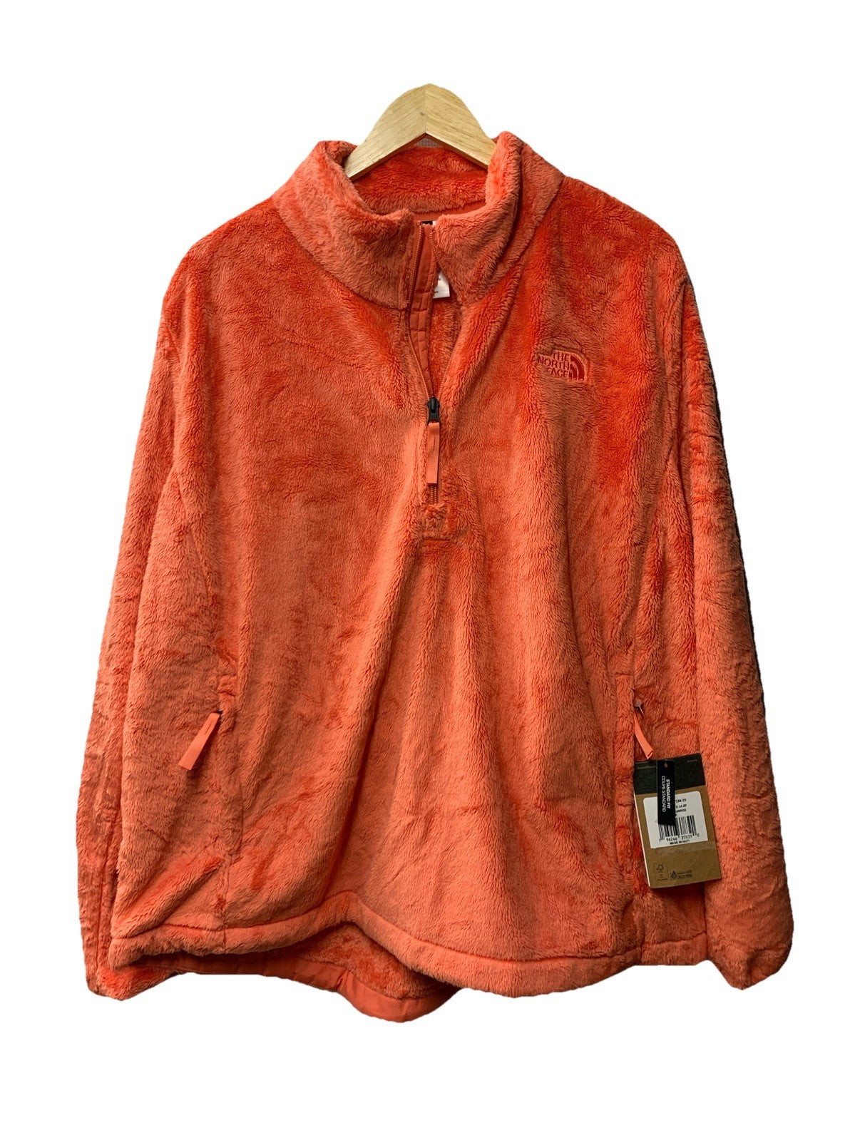 The North Face Women's Osito ¼ Zip Pullover Long Sleeve Coral Sunshine Size 2X