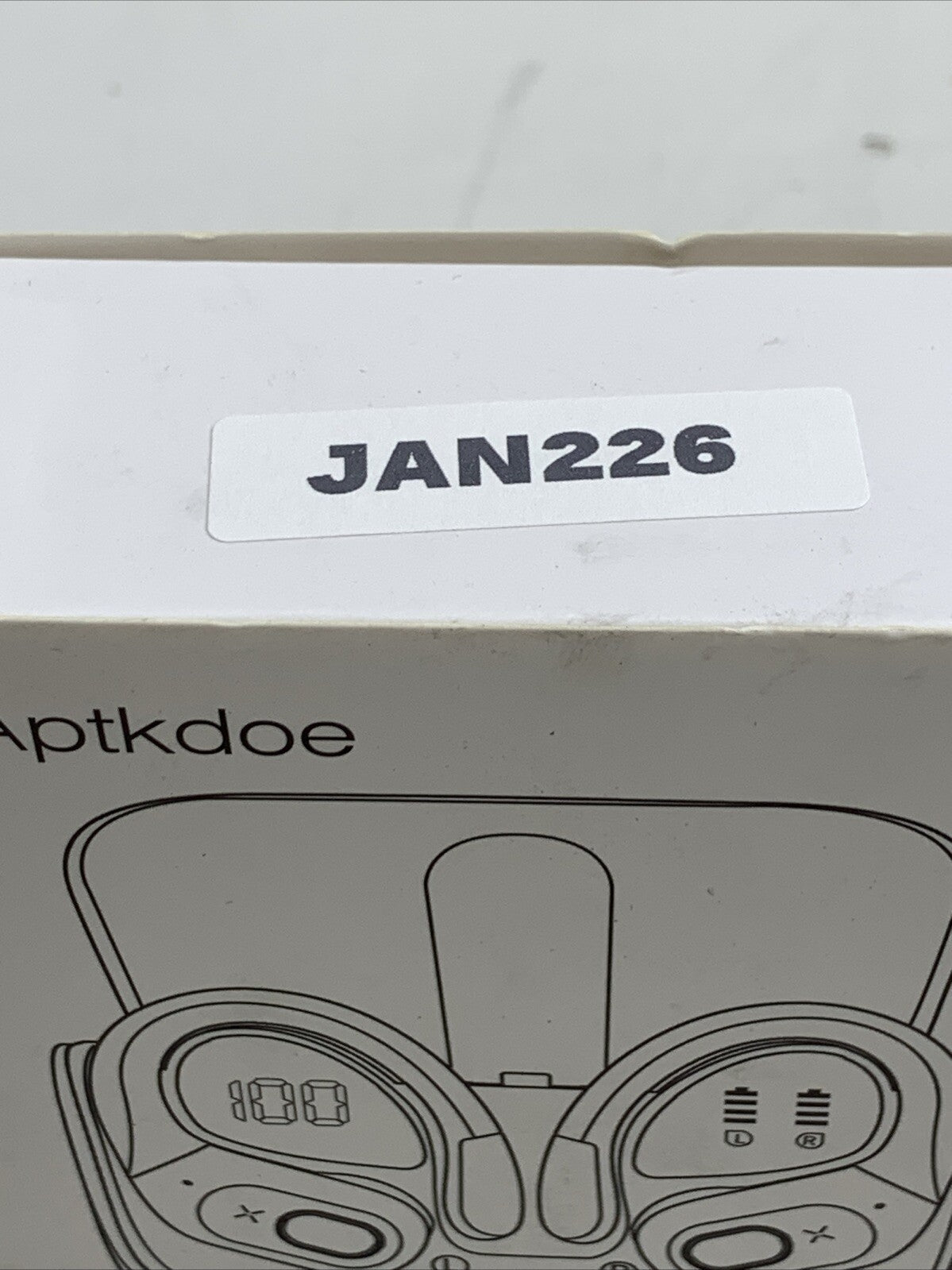 APTKDOE True Wireless Bluetooth Ear Bud with Earhooks HD65 Black 15h Playtime