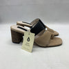 Sanctuary Women's Leather Cafe and Black Brisk Heeled Sandals Size 5.5 Slip-on