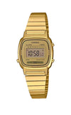 Casio Women's Quartz Digital Alarm Gold-Tone Band Casual Wristwatch LA670WGA-9CF