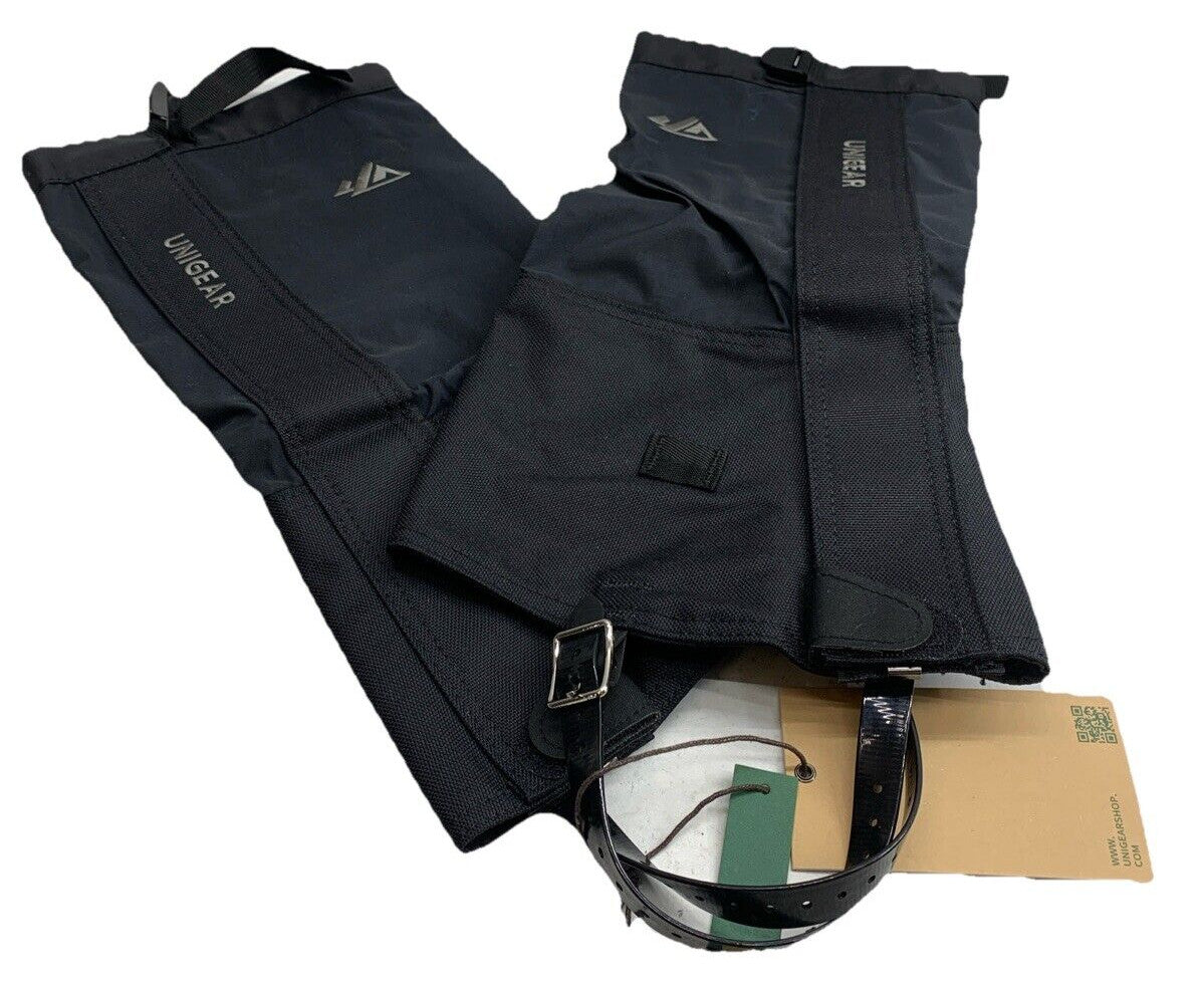 Unigear Winter Gaiters Black Size Medium Water Repellent Hiking Hunting Outdoors