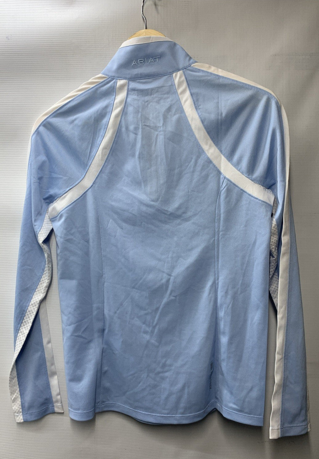 ARIAT Womens Sunstopper 1/4 Zip Base Layer Tee Size XS Chambray Blue Long Sleeve