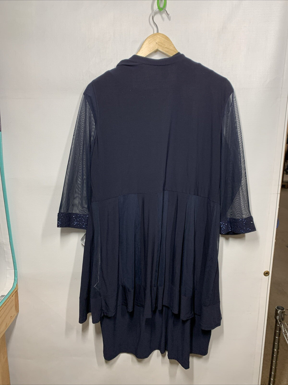 R&M Richards Short Mother of The Bride Formal Dress Size PXL Navy 8271P 2 Piece