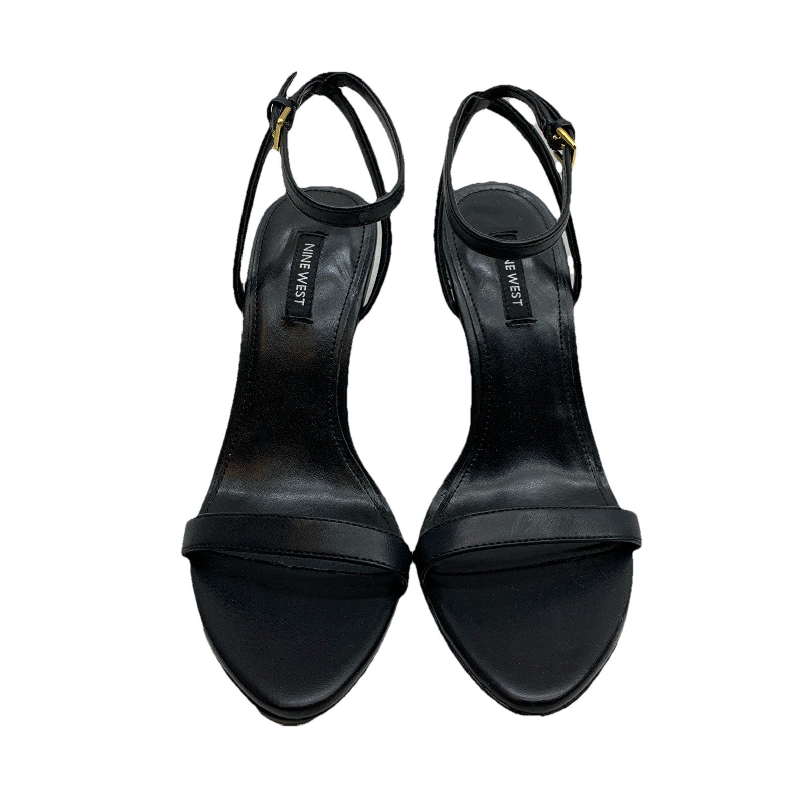 Nine West REINA3 Heeled Sandals Size 8M Black Open Toe for Formal, Wedding, Date