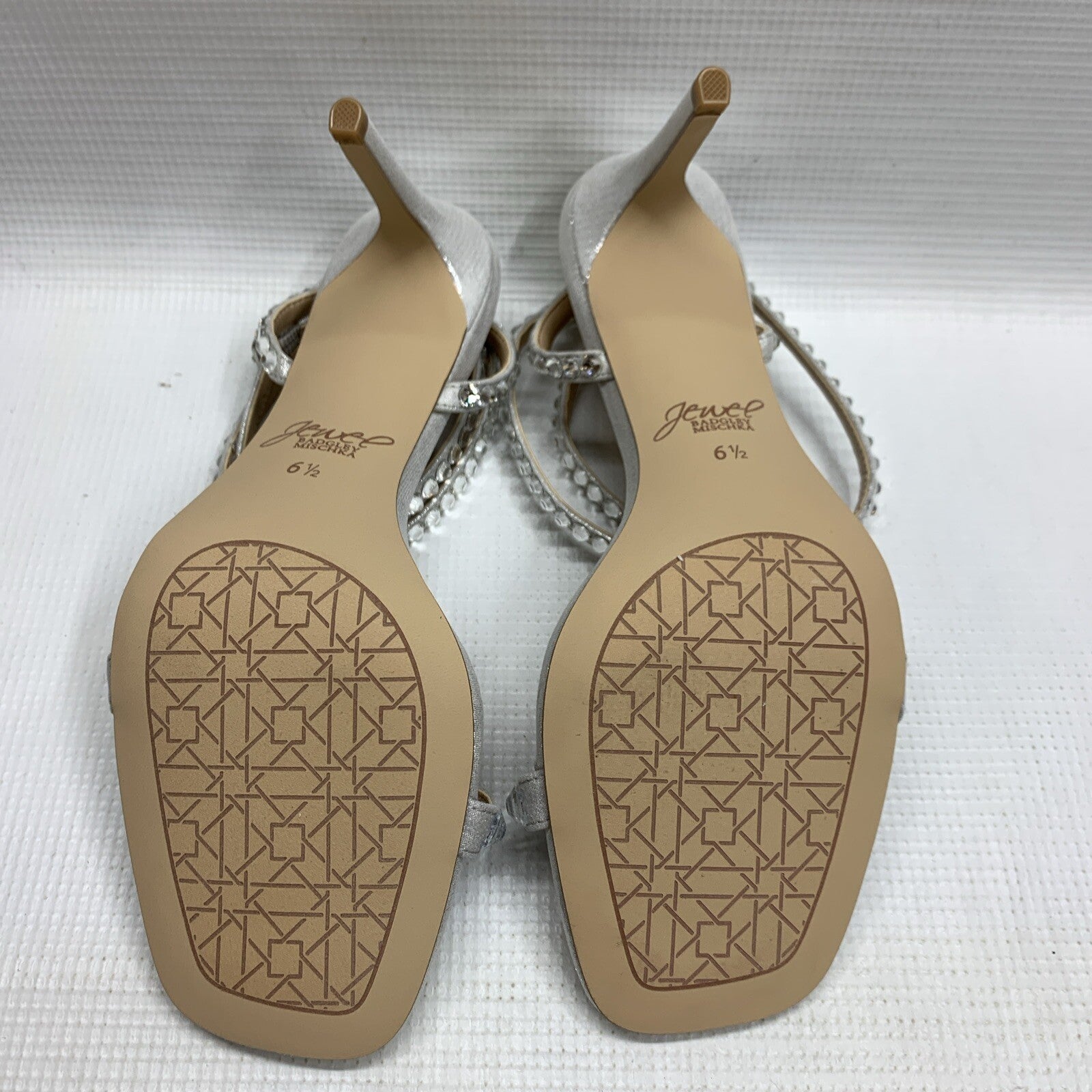 Jewel Badgley Mischka Hosana Stiletto with Gemstone-Studded Wraparound Strap 6.5