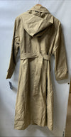 London Fog Women's British Khaki Hooded Double Breasted Trench Coat Size Large