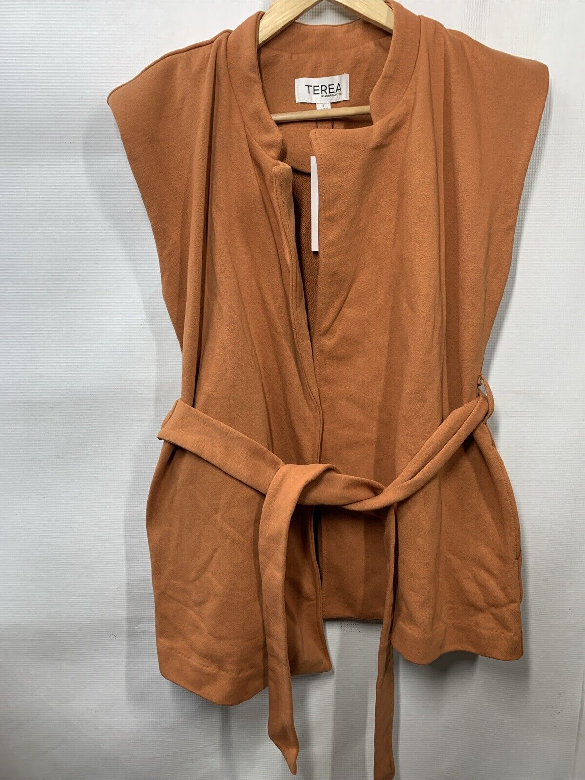 TEREA Women's Zuri Wrap Vest Size Small Office Casual Burnt Orange Sleeveless