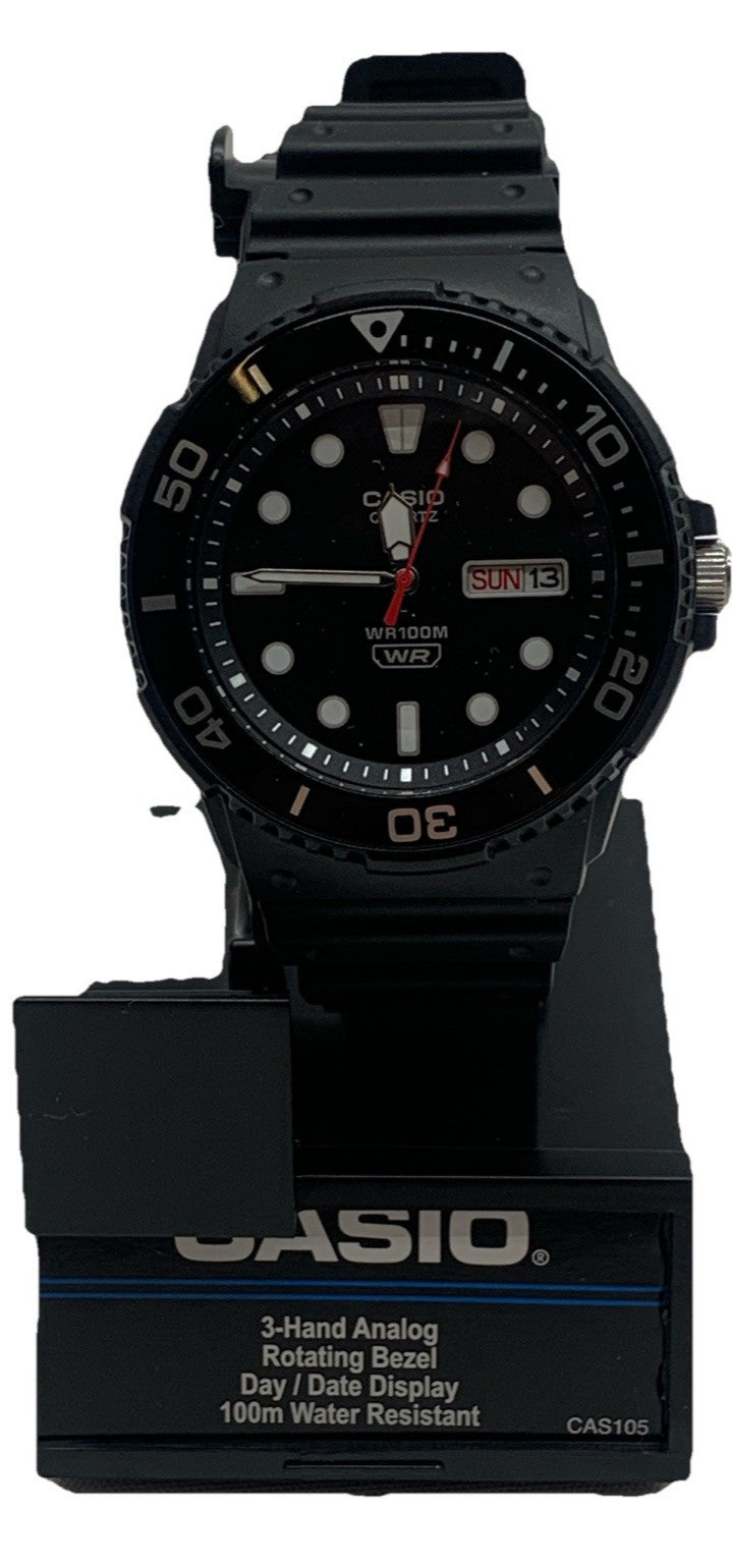 Casio Men’s 3-Hand Analog Watch Rotating Bezel 100m Water Resistant MRW-230H