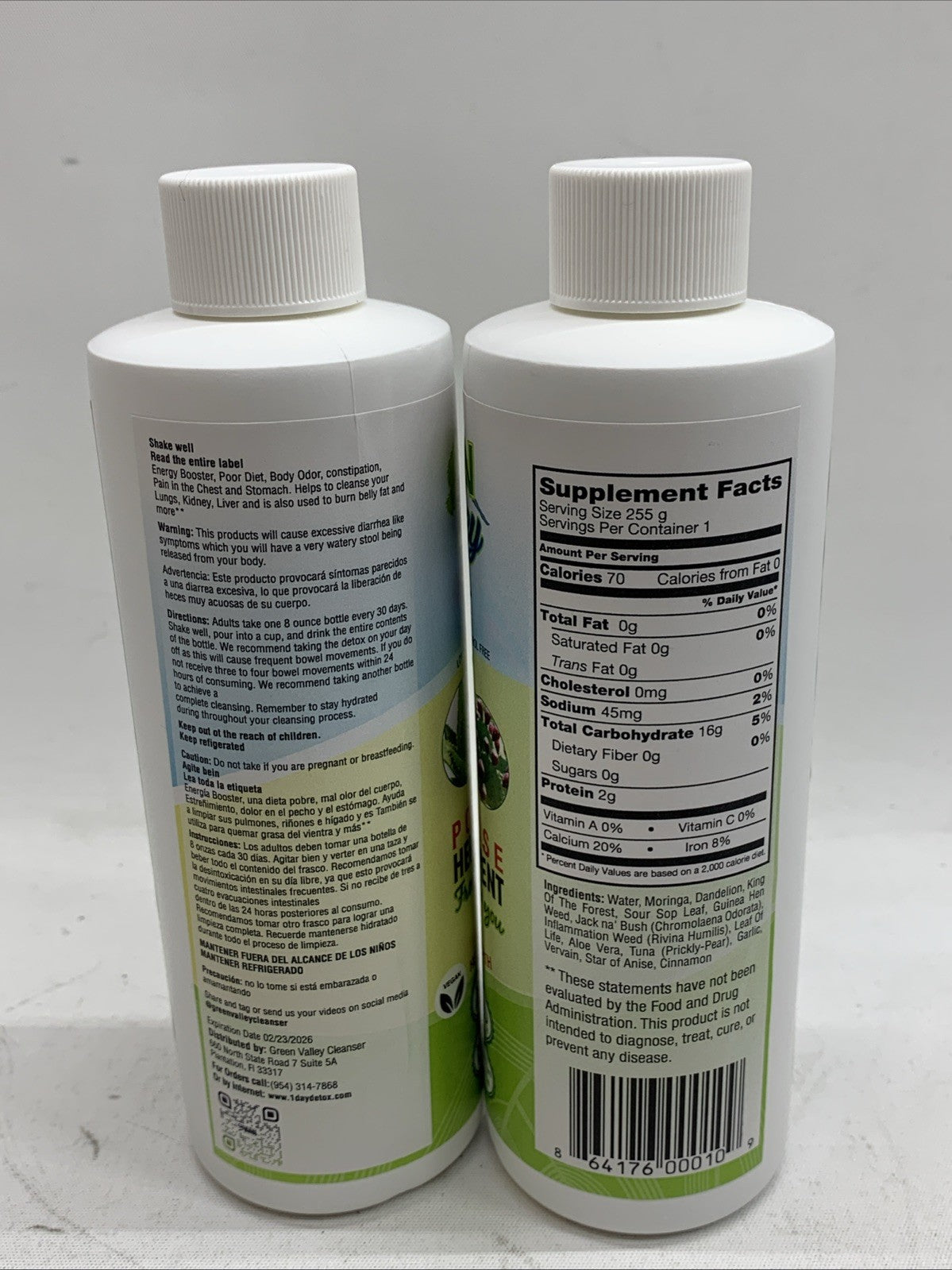 Green Valley Cleanser 1 Day Detox Power House Herbal Supplement 8 fl oz Lot Of 2