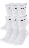 NIKE Dri-FIT Everyday Training 6-Pair Everyday Crew Socks Large (8-12) White