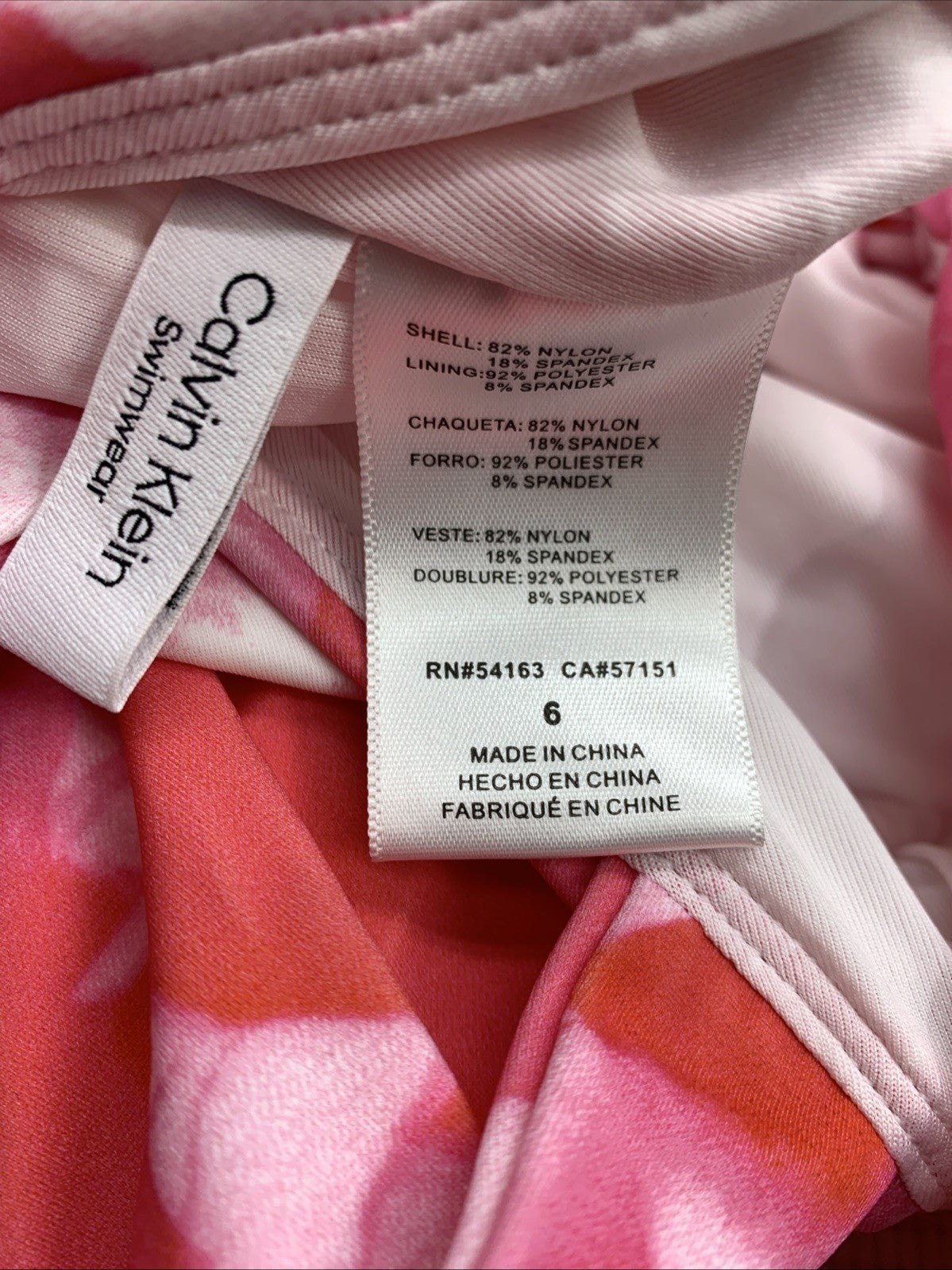 Calvin Klein Women's Standard V-Neckline One Piece Swimsuit CG2MF535 Size 6