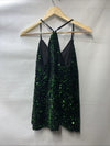 GRACE KARIN Women’s Sequin Camisole Tank Top Sleeveless Black Size Medium Green