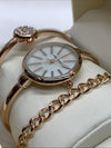 Anne Klein Women AK/1470RGST (610D) Rose Gold-tone Bangle Watch and Bracelet Set