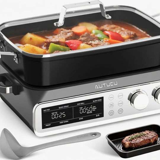 N21NA Pro Slow Cooker 10 Quart, 8-in-1 Programmable PFOA-Free Ceramic Coated Mul