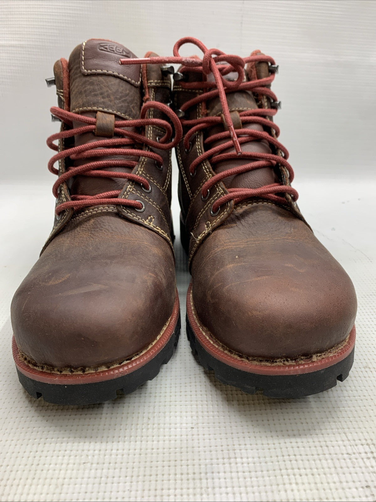 KEEN Utility Womens Seattle Alloy Toe Waterproof Work Boots Brown Size 7.5W Lace