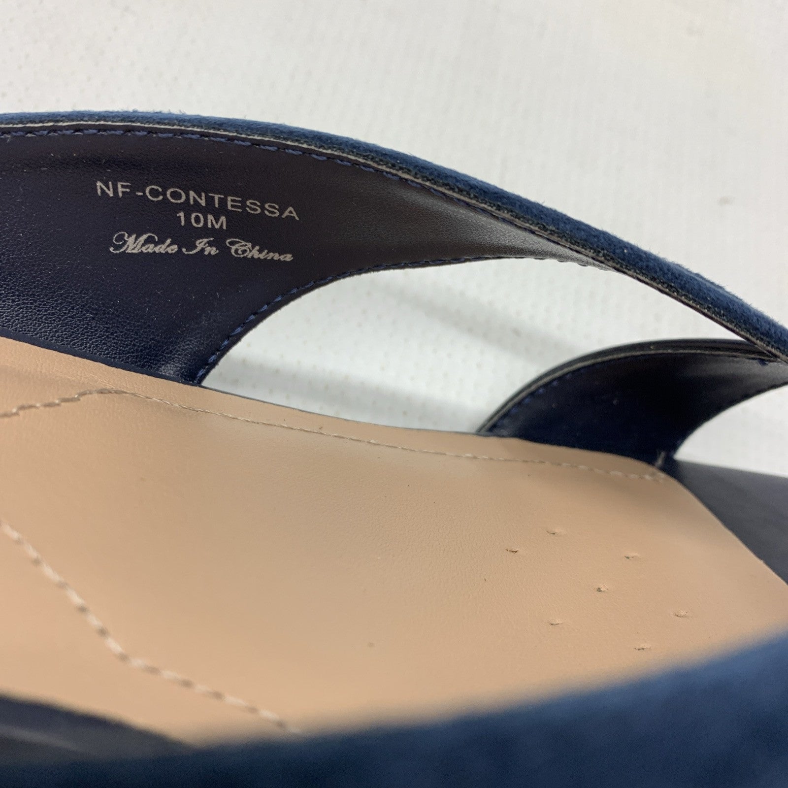 NYDJ Womens Contessa Suede Wedge Sandals Navy Size 10M Slip-on Open Toe Suede