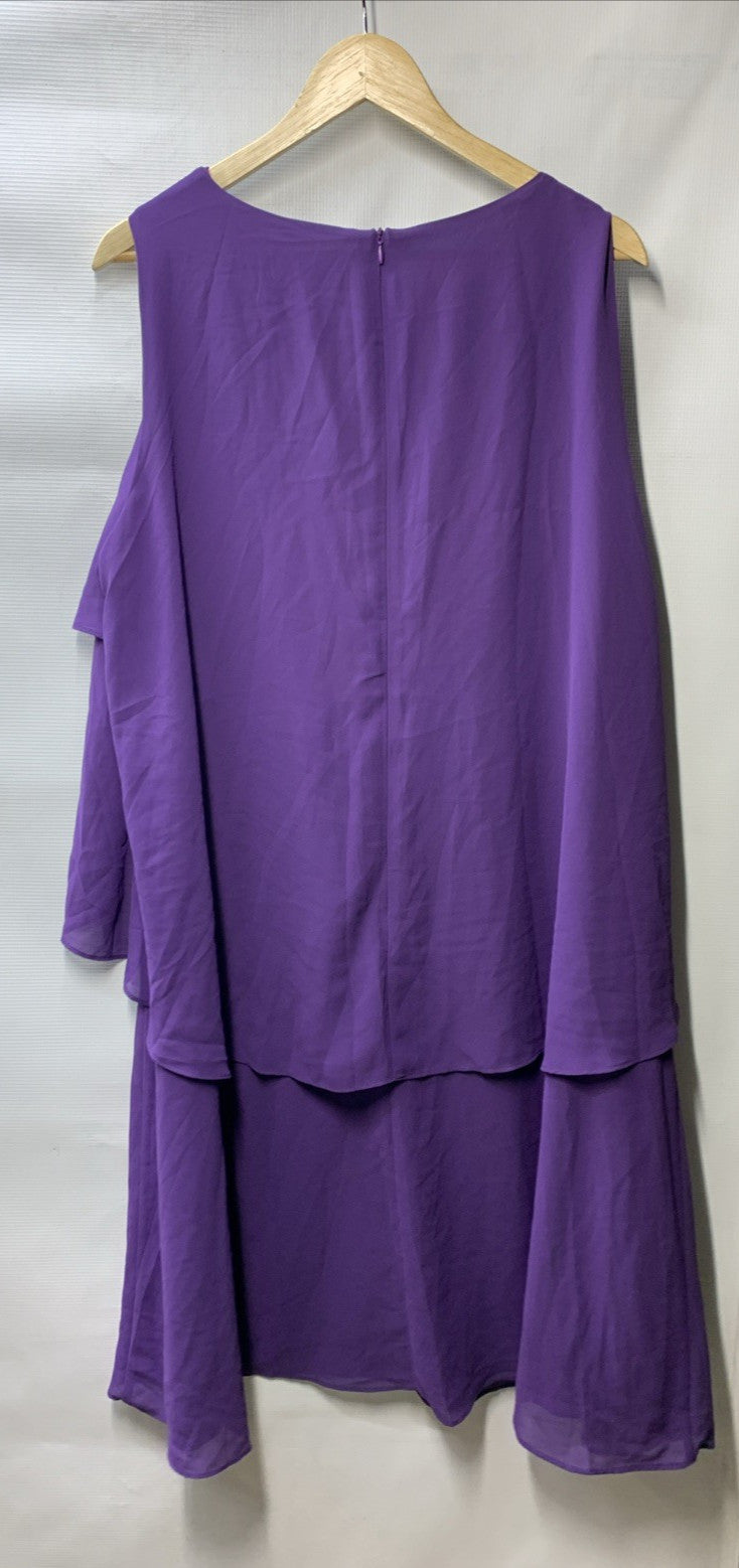 Hanna Nikole Women's Plus Size Guest Dress with Jacket 2 Piece Size 20W Purple