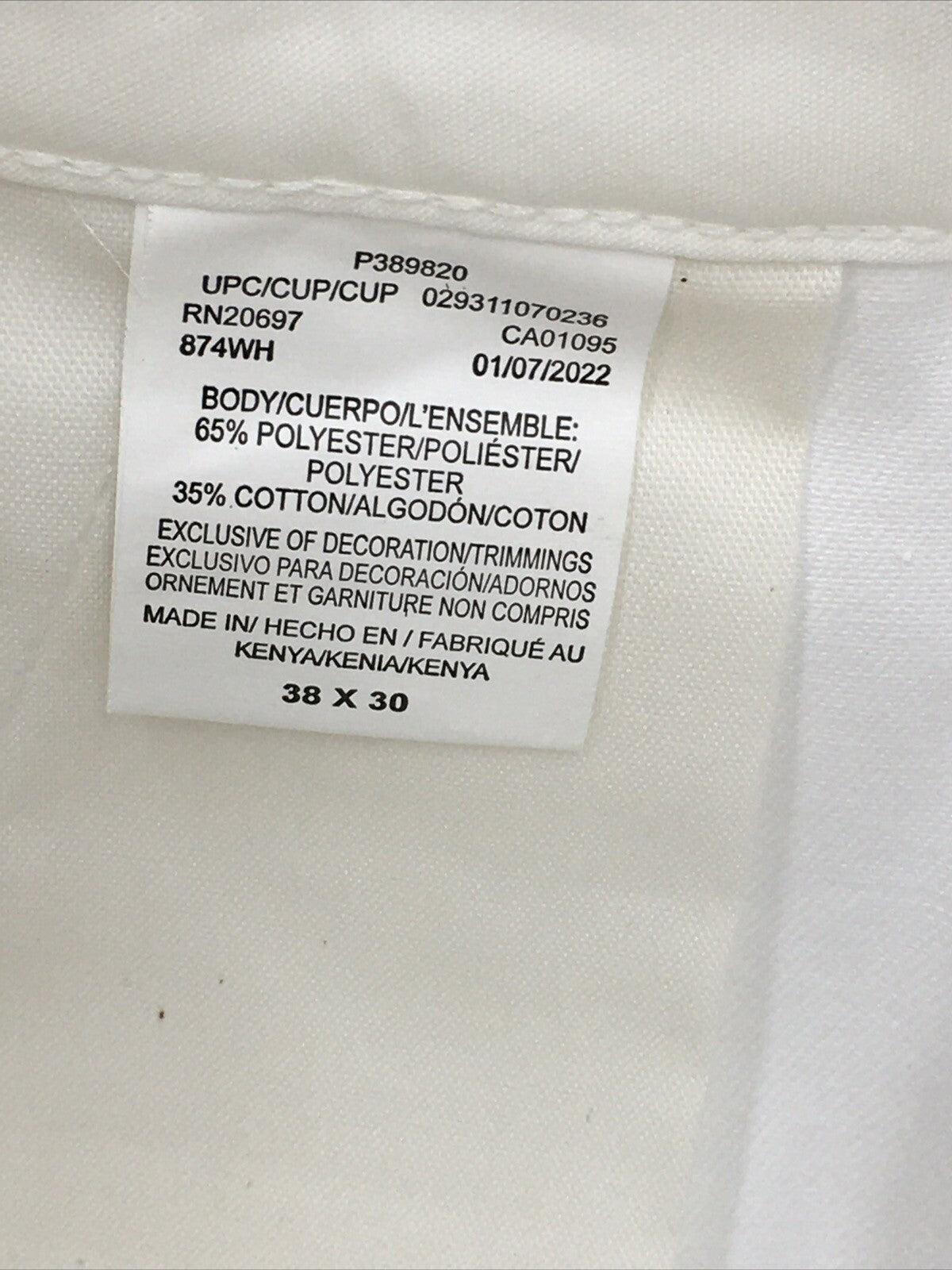 Dickies Mens Original 874® Work Long Pants White with Pockets Size 38x30 #1001