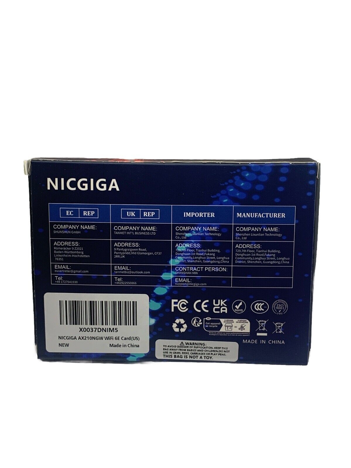 Intel Wi-Fi 6E AX210NGW NGFF 802.11AX 2400Mbps Dual Band Wifi Card Bluetooth 5.2