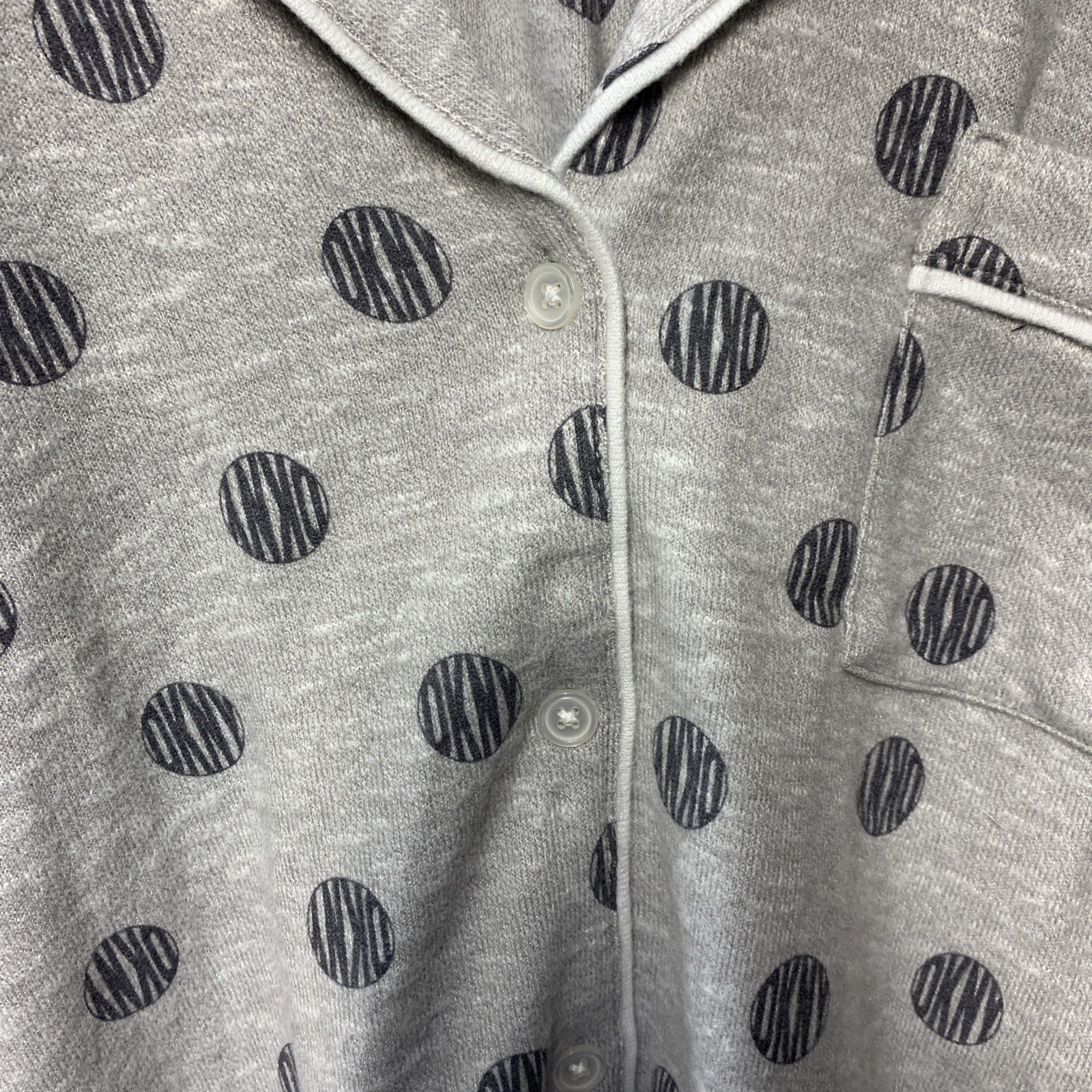 DKNY Long Sleeve Notch Shorty Sleeping PJ Set Gray Size medium with Pockets