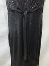 GRACE KARIN Sequin Sparkly Dresses  Glitter Front Tie Cap Sleeves Size L Black