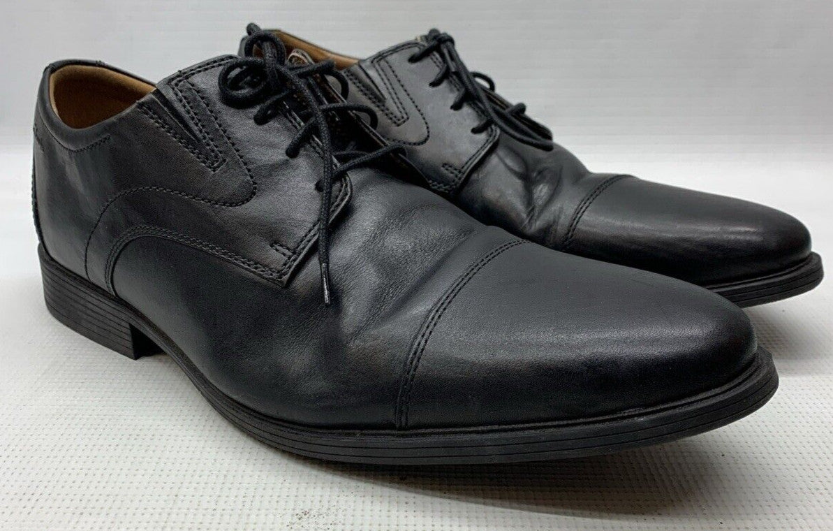 Clarks 15770 Black Leather Tilden Walk Lace Up Oxford Dress Shoes Men’s Size 13
