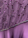 J Kara Sequin Capelet Long Beaded Dress V-neck Pull On Size 22W Purple