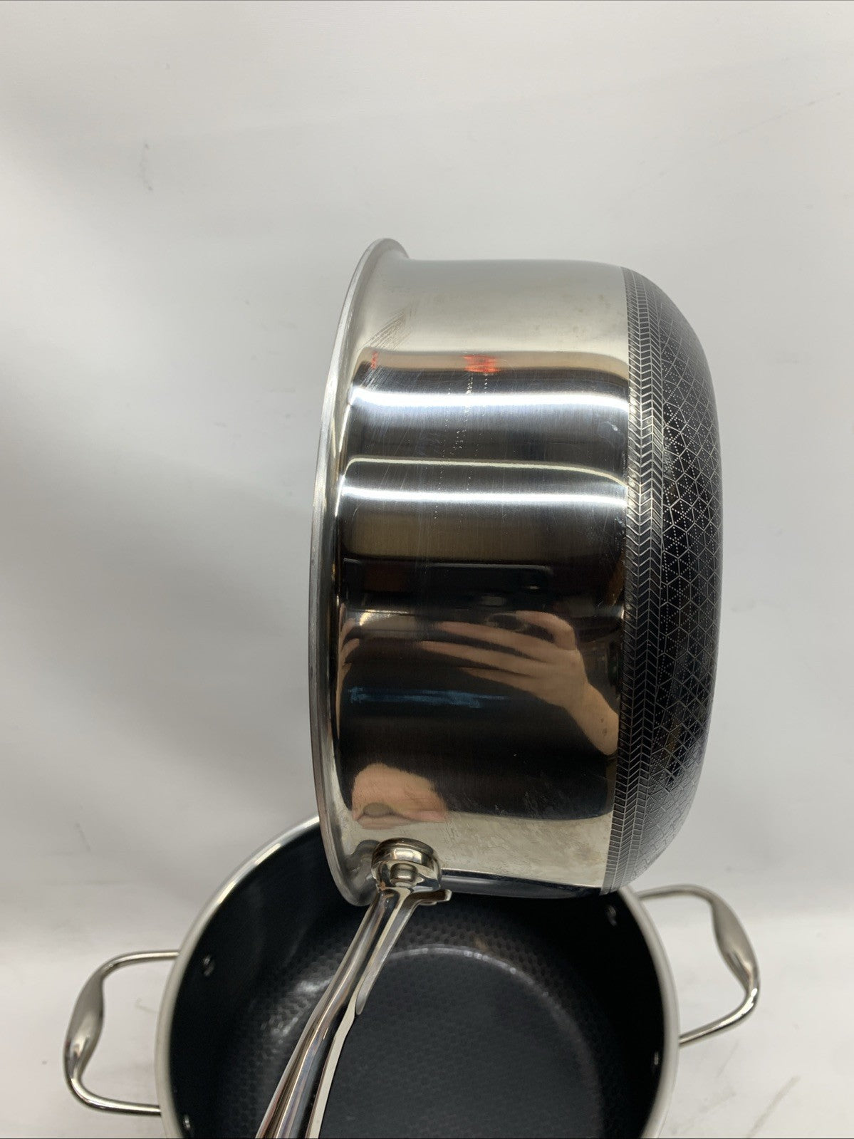 HexClad Hybrid Nonstick 6-Piece Pot Set 8, 3 & 2 Qt Pots with Cover Lids - USED