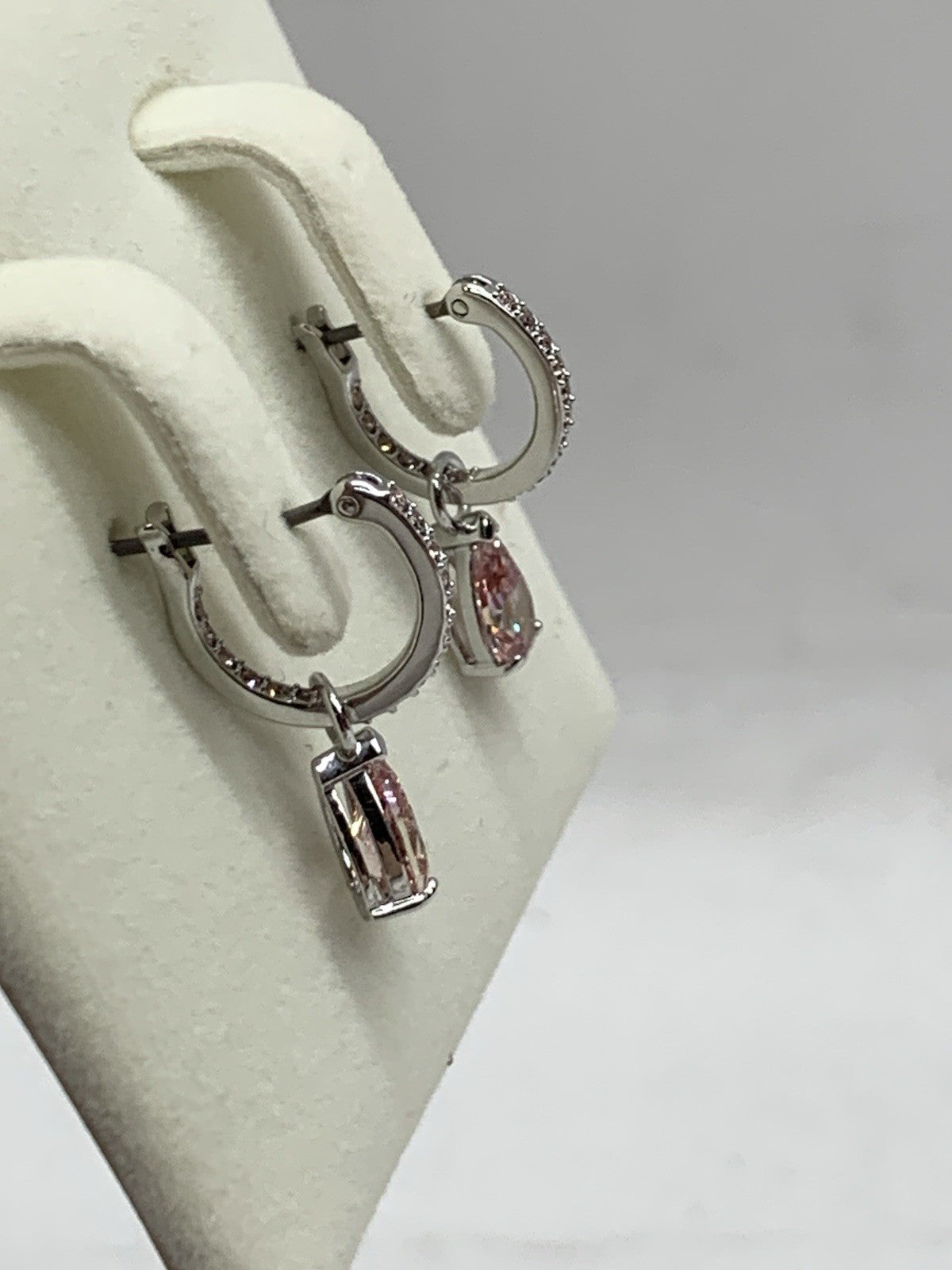 Swarovski Women's Stilla Attract Drop Earrings Pear Cut 5723566 Rose Jewelry