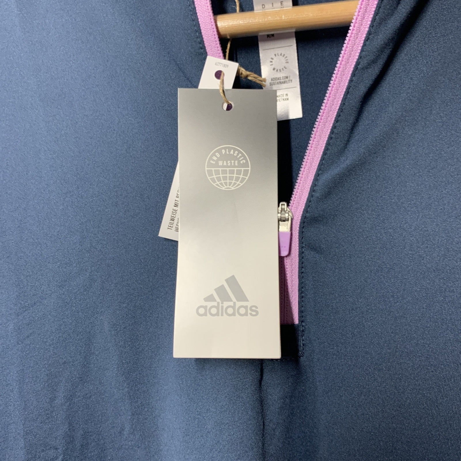 adidas Ultimate365 Women's Polo Shirt Blue/Purple Size Medium Sleeveless Zlip