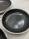 HexClad Hybrid 7-Piece  Nonstick Cookware Pan Set Cooking with Lid and wok USED