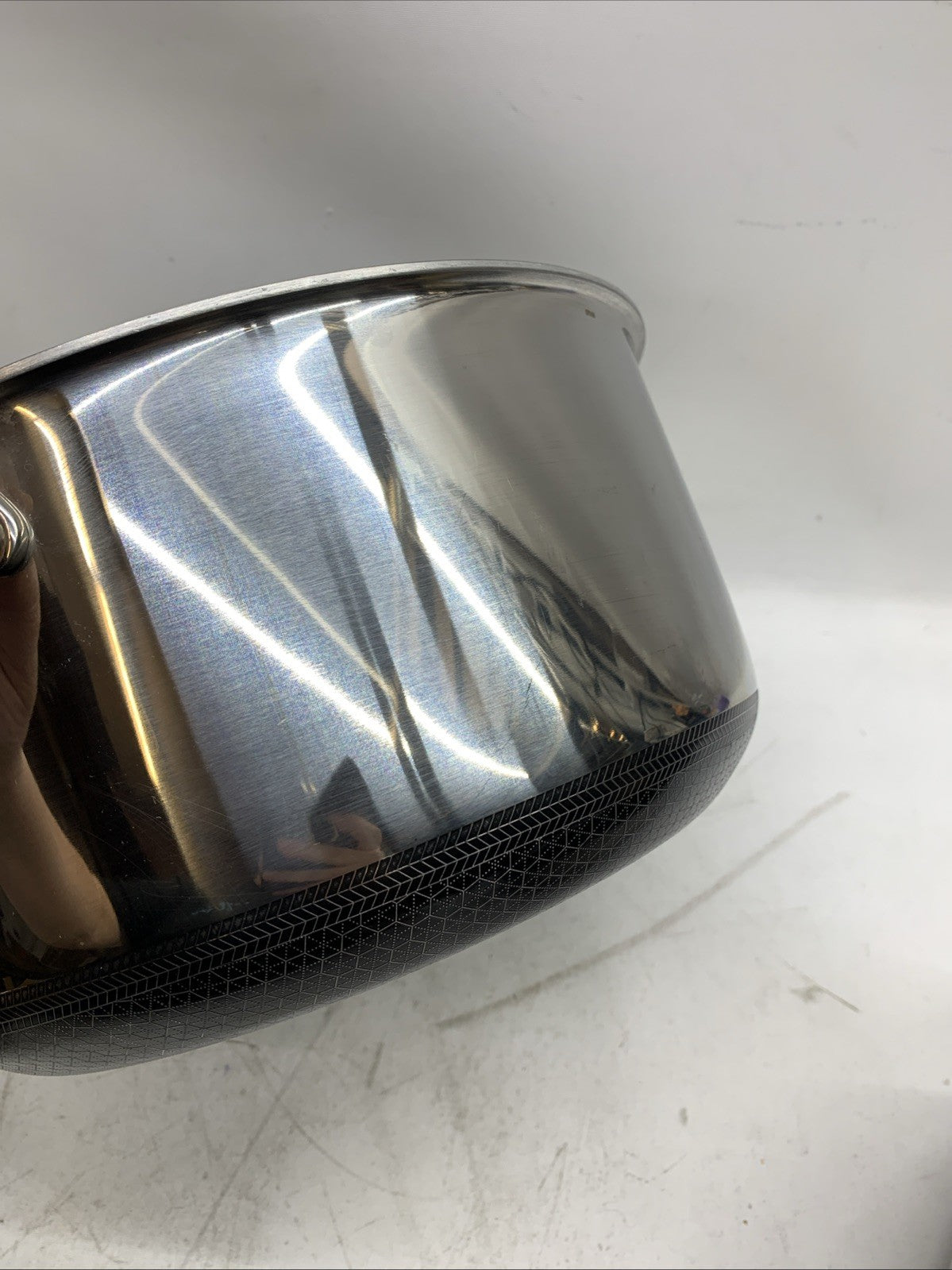 HexClad Hybrid Nonstick 6-Piece Pot Set 8, 3 & 2 Qt Pots with Cover Lids - USED