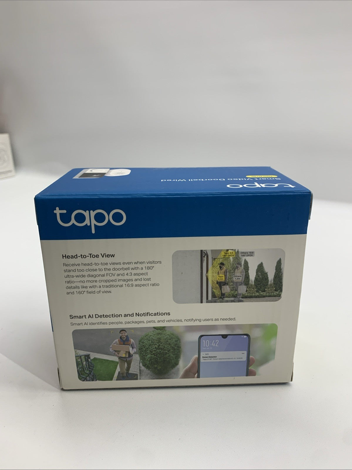 Tapo D130 2K Wired Smart Video Doorbell Full-Color Night Vision 180° Ultra-wide